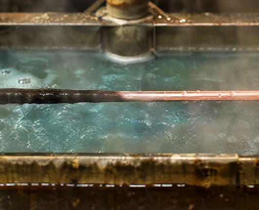Fine wire copper flashing pickling dip process